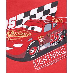 Babyhug Cotton Half Sleeves T-Shirt Lightning Mcqueen Print - Red