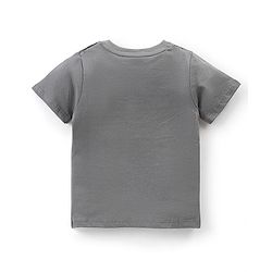 Babyhug Cotton Knit Half Sleeves Text Printed T-Shirt - White Melange