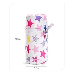 Babyhug Feeding Bottle Cover with Zip Star Print Pink - 330 ml