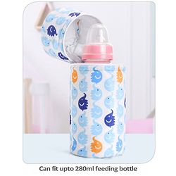Babyhug Feeding Bottle Cover with Zip Star Print Pink - Fits Upto 280 ml Bottle