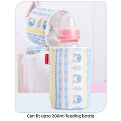 Babyhug Feeding Bottle Cover with Zip Star Print Pink - Fits Upto 280 ml Bottle