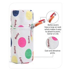 Babyhug Feeding Bottle Cover with Zip Star Print Pink - Fits Upto 280 ml Bottle