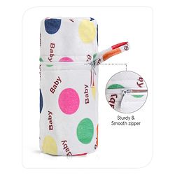 Babyhug Feeding Bottle Cover with Zip Star Print Pink - Fits Upto 280 ml Bottle