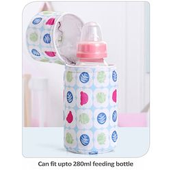 Babyhug Feeding Bottle Cover with Zip Star Print Pink - Fits Upto 280 ml Bottle