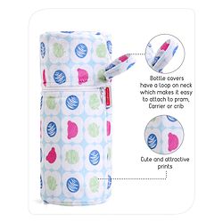 Babyhug Feeding Bottle Cover with Zip Star Print Pink - Fits Upto 280 ml Bottle
