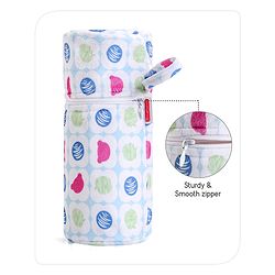 Babyhug Feeding Bottle Cover with Zip Star Print Pack Of 2 Blue   - Fits Upto 330 ml Each