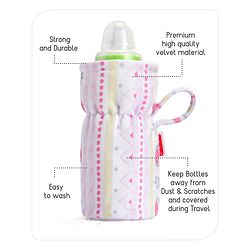Babyhug Feeding Bottle Cover Star Print Pack of 2 Blue - Fits Upto 200 ml Bottle