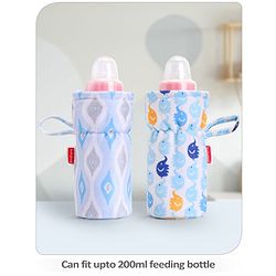 Babyhug Feeding Bottle Cover Star Print Pack of 2 Blue - Fits Upto 200 ml Bottle