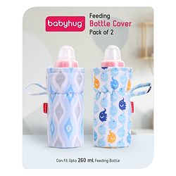Babyhug Feeding Bottle Cover Star Print Pack of 2 Blue - Fits Upto 200 ml Bottle