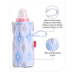 Babyhug Feeding Bottle Cover Star Print Pack of 2 Blue - Fits Upto 200 ml Bottle