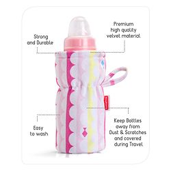 Babyhug Feeding Bottle Cover Star Print Pack of 2 Blue - Fits Upto 200 ml Bottle