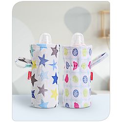 Babyhug Feeding Bottle Cover Star Print Pack of 2 Blue - Fits Upto 330 ml Each