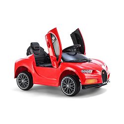 Babyhug Battery Operated Small Ride on Car with Scissor Doors Music & Light  Red| Openable Wing Doors| Wide Comfortable Seat| Pre-loaded Music with USB & AUX| Easy to Assemble| Easy to Operate| Forward & Reverse Drive| Rechargeable Battery