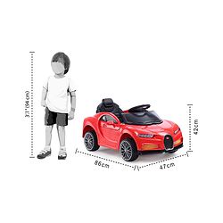 Babyhug Battery Operated Small Ride on Car with Scissor Doors Music & Light  Red| Openable Wing Doors| Wide Comfortable Seat| Pre-loaded Music with USB & AUX| Easy to Assemble| Easy to Operate| Forward & Reverse Drive| Rechargeable Battery
