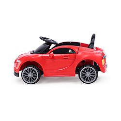Babyhug Battery Operated Small Ride on Car with Scissor Doors Music & Light  Red| Openable Wing Doors| Wide Comfortable Seat| Pre-loaded Music with USB & AUX| Easy to Assemble| Easy to Operate| Forward & Reverse Drive| Rechargeable Battery