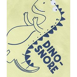 Babyhug Cotton Knit Half Sleeves Night Suit Dino Print - Green