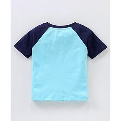 Babyhug Cotton Knit Half Sleeves Night Suit Star Print - Blue
