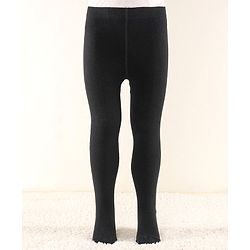 Cutewalk by Babyhug Anti Bacterial Solid Color Footed Tights - Black