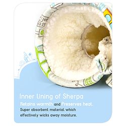 Babyhug 100% Cotton Premium Feeding Bottle Cover with Sherpa Lining Vehicle Print - Fits upto 330 ml