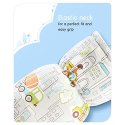 Babyhug 100% Cotton Premium Feeding Bottle Cover with Sherpa Lining Vehicle Print - Fits Upto 200 ml Bottle