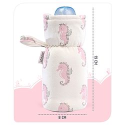 Babyhug 100% Cotton Premium Feeding Bottle Cover with Sherpa Lining Vehicle Print - Fits Upto 200 ml Bottle