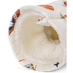 Babyhug 100% Cotton Premium Feeding Bottle Cover with Sherpa Lining Vehicle Print - Fits Upto 200 ml Bottle