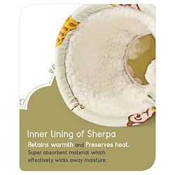 Babyhug 100% Cotton Premium Feeding Bottle Cover with Sherpa Lining Vehicle Print - Fits Upto 200 ml Bottle