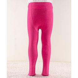 Cutewalk by Babyhug Anti Bacterial Solid Color Footed Tights - Pink