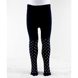 Cute Walk by Babyhug Antibacterial Heart Print Footed Tights - Navy