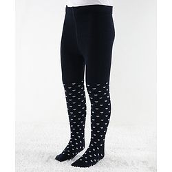 Cute Walk by Babyhug Antibacterial Heart Print Footed Tights - Navy
