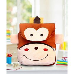 Babyhug Monkey Faced Soft Toy Bag  Multicolour - 13 Inches