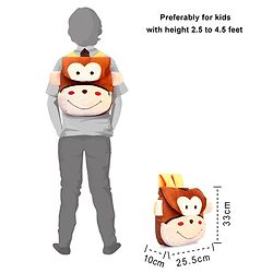 Babyhug Monkey Faced Soft Toy Bag  Multicolour - 13 Inches