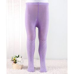 Cutewalk by Babyhug Anti Bacterial Footed Tights Polka Dots Design - Lavender