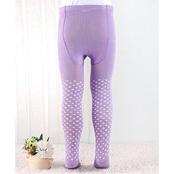 Cutewalk by Babyhug Anti Bacterial Footed Tights Polka Dots Design - Lavender