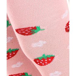 Cutewalk by Babyhug Anti Bacterial Footed Tights Strabarry Design - Pink