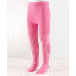 Cutewalk by Babyhug Anti Bacterial Footed Tights Striped Pack Of 2 - Navy Blue & Pink