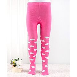 Cutewalk by Babyhug Anti Bacterial Footed Tights Spot Design - Pink