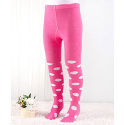 Cutewalk by Babyhug Anti Bacterial Footed Tights Spot Design - Pink