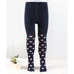 Cutewalk by Babyhug Anti Bacterial Footed Tights Spot Design - Navy Blue
