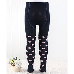 Cutewalk by Babyhug Anti Bacterial Footed Tights Spot Design - Navy Blue