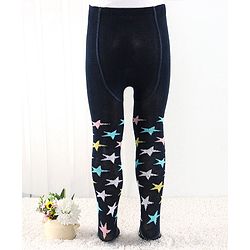 Cutewalk by Babyhug Anti Bacterial Footed Tights Star Design - Navy
