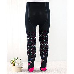 Cutewalk by Babyhug Anti Bacterial Footed Tights Polka Dots Design - Navy Blue
