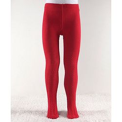Cute Walk by Babyhug Antibacterial Solid Footed Tights - Red