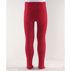 Cute Walk by Babyhug Antibacterial Solid Footed Tights - Red