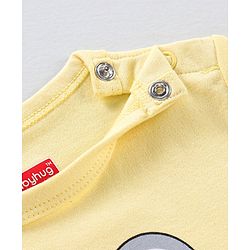 Babyhug 100% Cotton Half Sleeves Romper Koala Print - Yellow