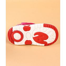 Cute Walk by Babyhug Velcro Closure Strawberry Print & Applique Casual Shoes - Fuchsia