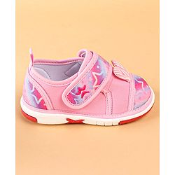 Cute Walk by Babyhug Casual Shoes With Velcro Closure Star Print - Pink