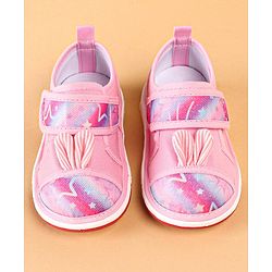 Cute Walk by Babyhug Casual Shoes With Velcro Closure Star Print - Pink