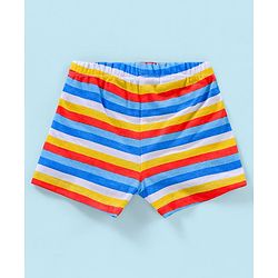 Babyhug 100% Cotton Knit Striped Trunks Car Print Pack of 3 - Blue & White
