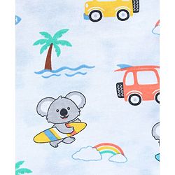 Babyhug 100% Cotton Sleeveless Beach Printed & Stripe Sando Pack of 3 - Multicolour